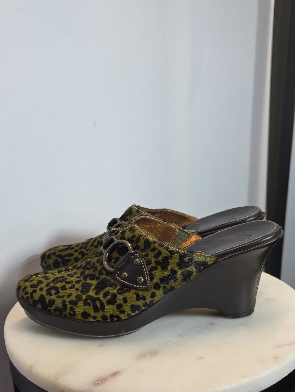 Cole Haan Womens Leather Leopard Print Mules Size 8 - Picture 5 of 6
